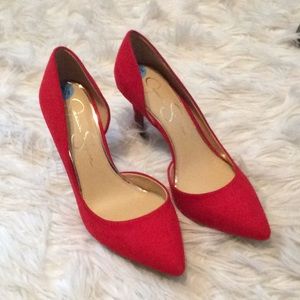 Red classic pumps heels